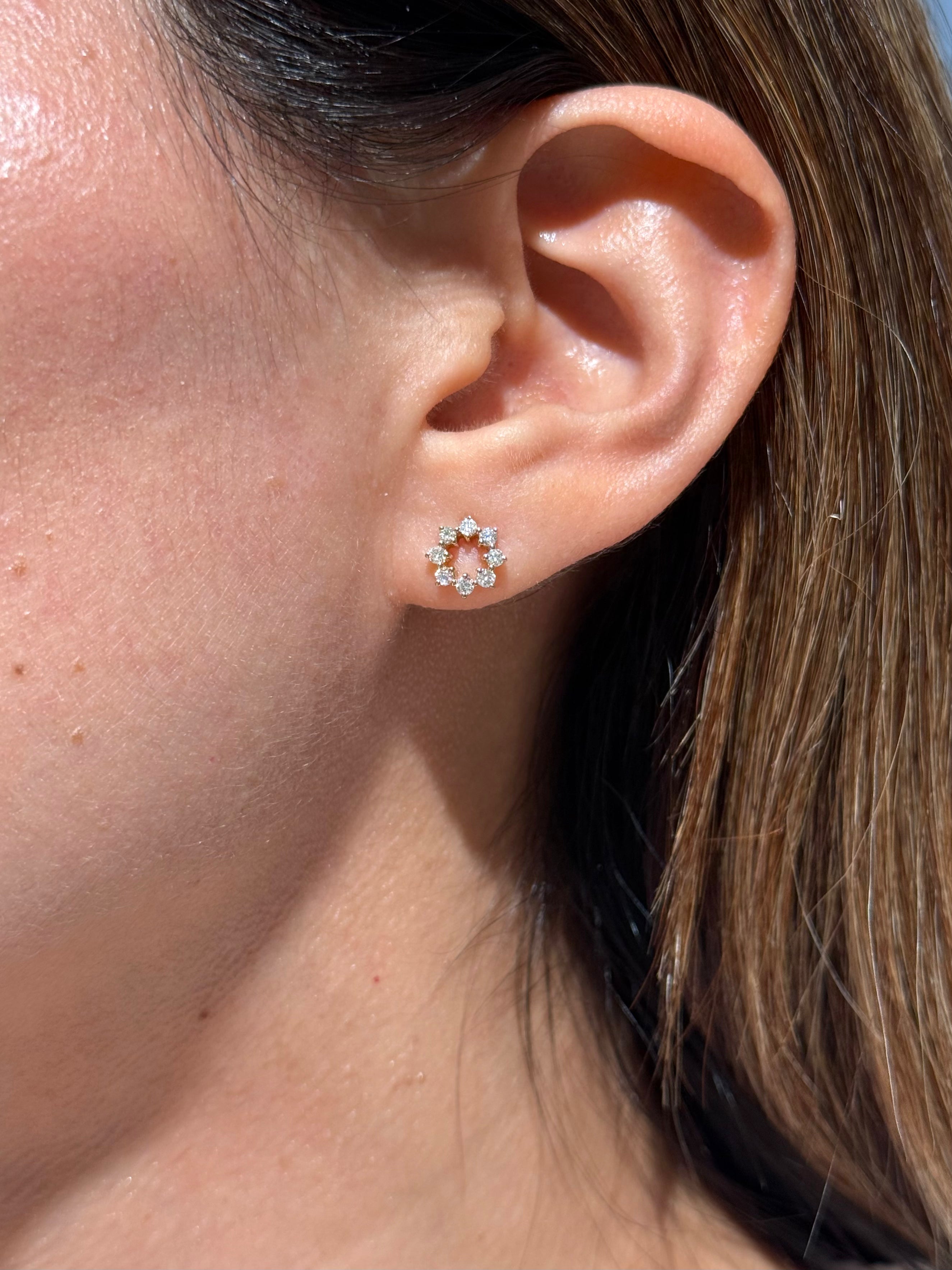Diamond Star Stud Earrings in 14K Yellow Gold – Celestial Fine Jewelry