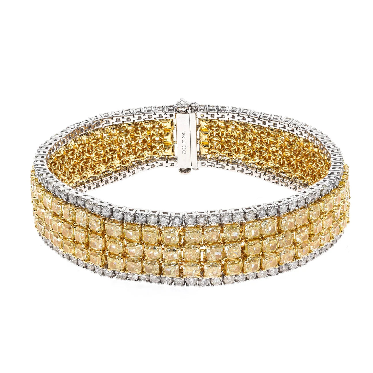 Yellow and White Diamond Cocktail Bracelet in 18K Two Tone Gold