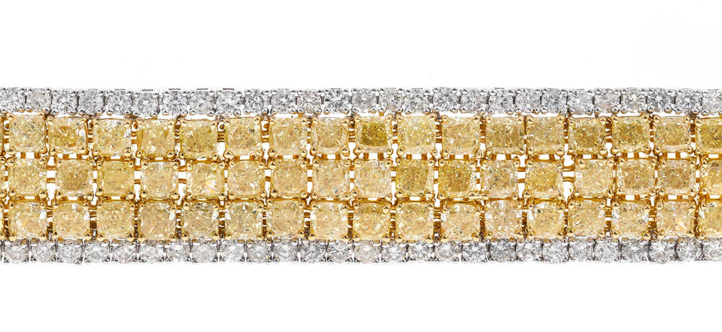 Yellow and White Diamond Cocktail Bracelet in 18K Two Tone Gold