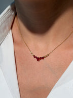 Ruby Diamond Necklace in 14K Yellow Gold
