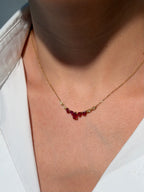 Ruby Diamond Necklace in 14K Yellow Gold