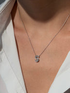 Diamond Initial in 18K White Gold