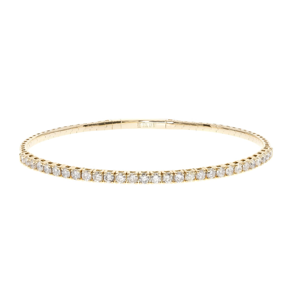 Flexible Diamond Bangle Bracelet in 14K Yellow Gold – 1.94 CTW Natural Diamonds