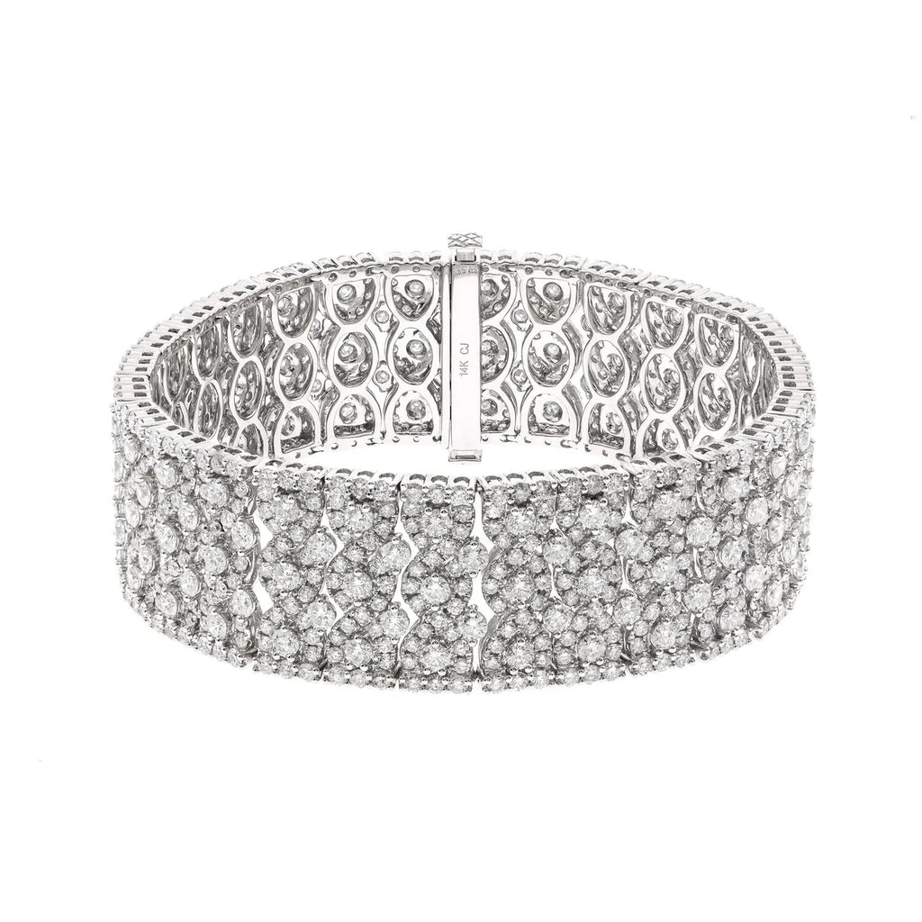 White Diamond Cocktail Bracelet in 14K White Gold Gold