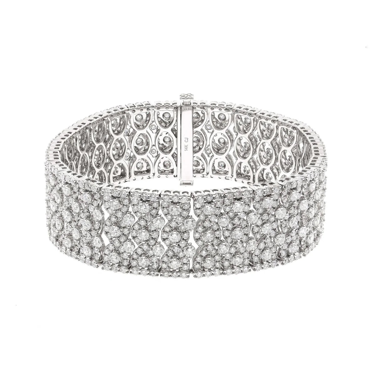 White Diamond Cocktail Bracelet in 14K White Gold Gold