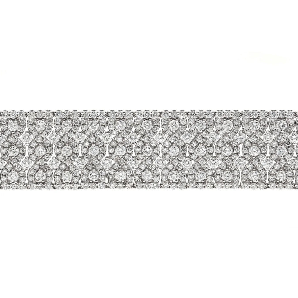 White Diamond Cocktail Bracelet in 14K White Gold Gold