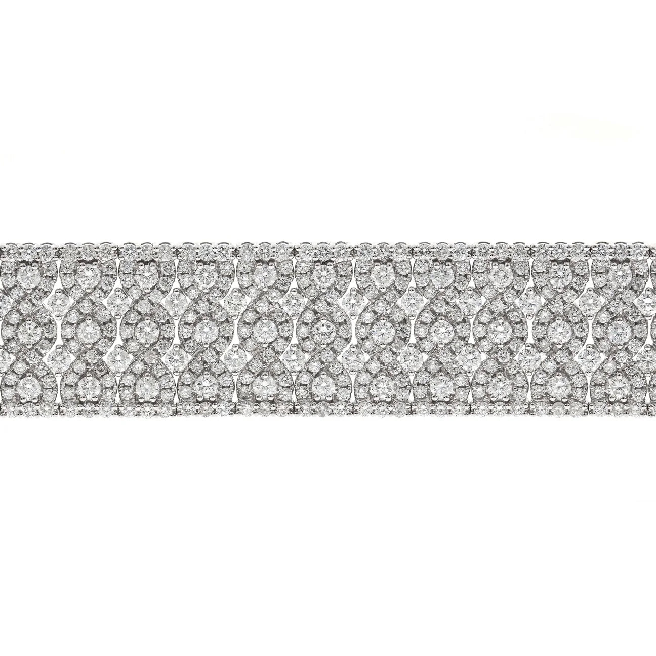 White Diamond Cocktail Bracelet in 14K White Gold Gold