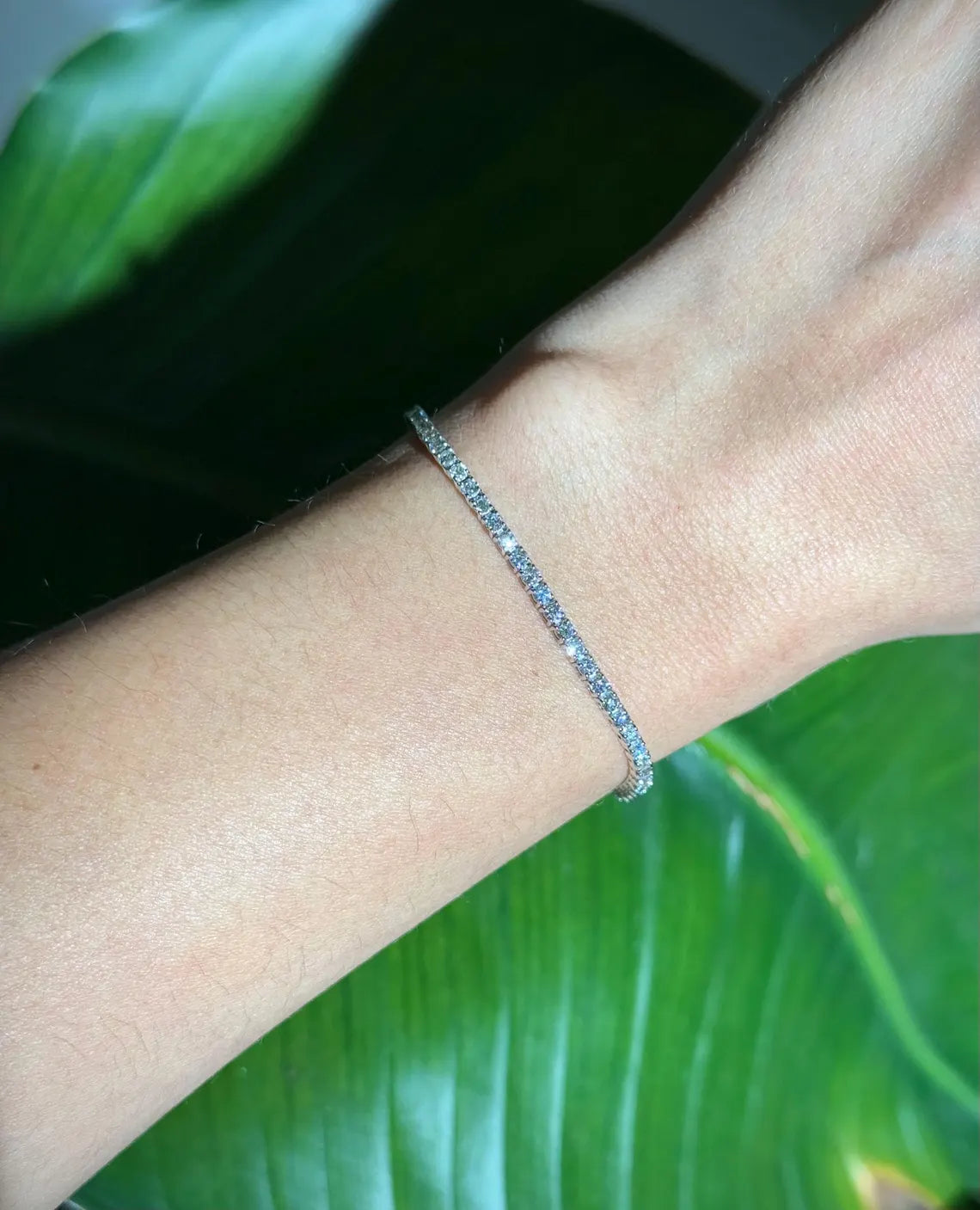 Diamond 1.31 Ctw Tennis Chain Bracelet in 14k White Gold