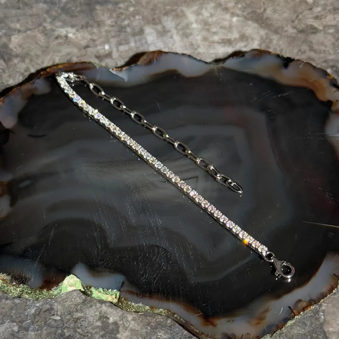 Diamond 1.31 Ctw Tennis Chain Bracelet in 14k White Gold