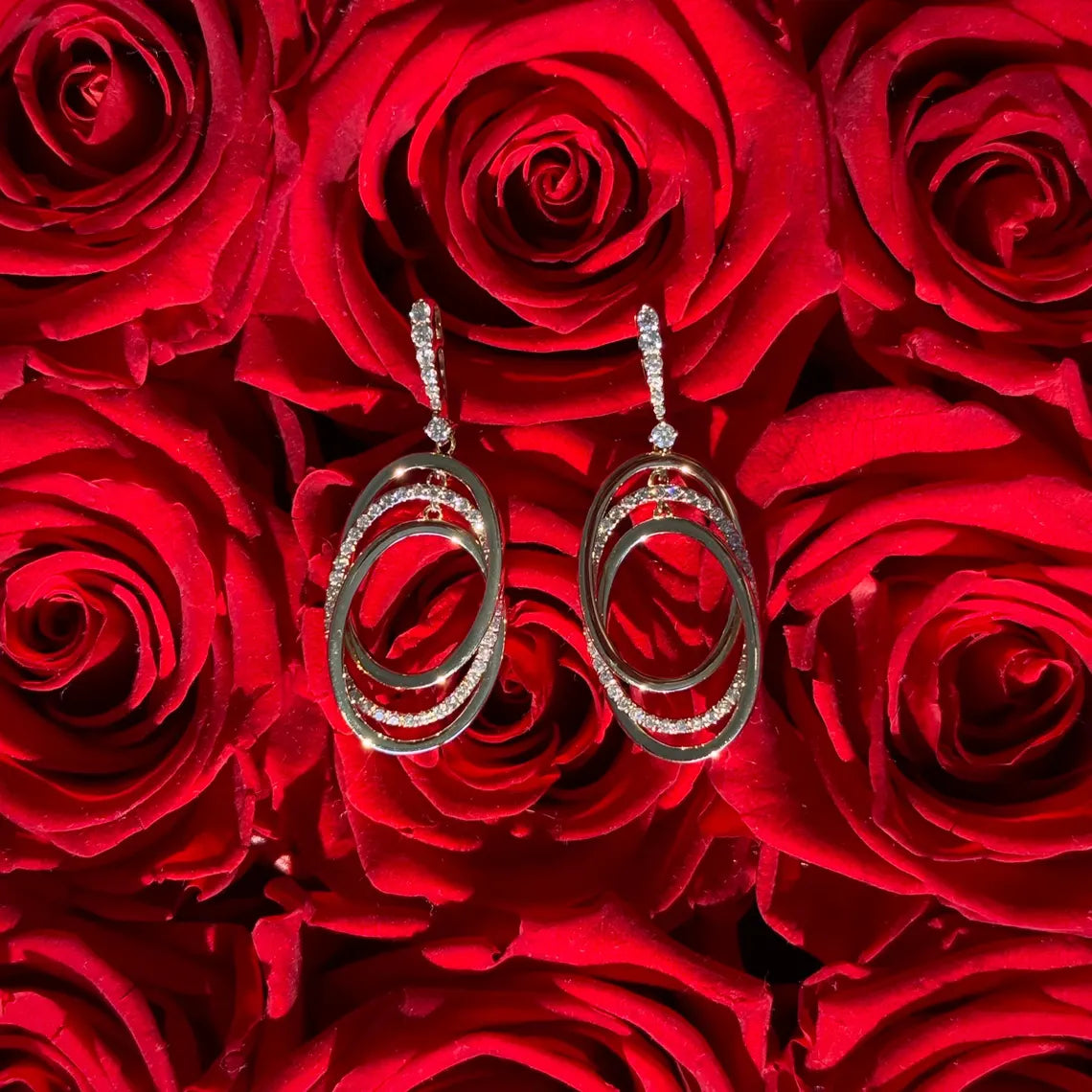 Cocktail Diamond Drop Earrings in 14k Yellow Gold