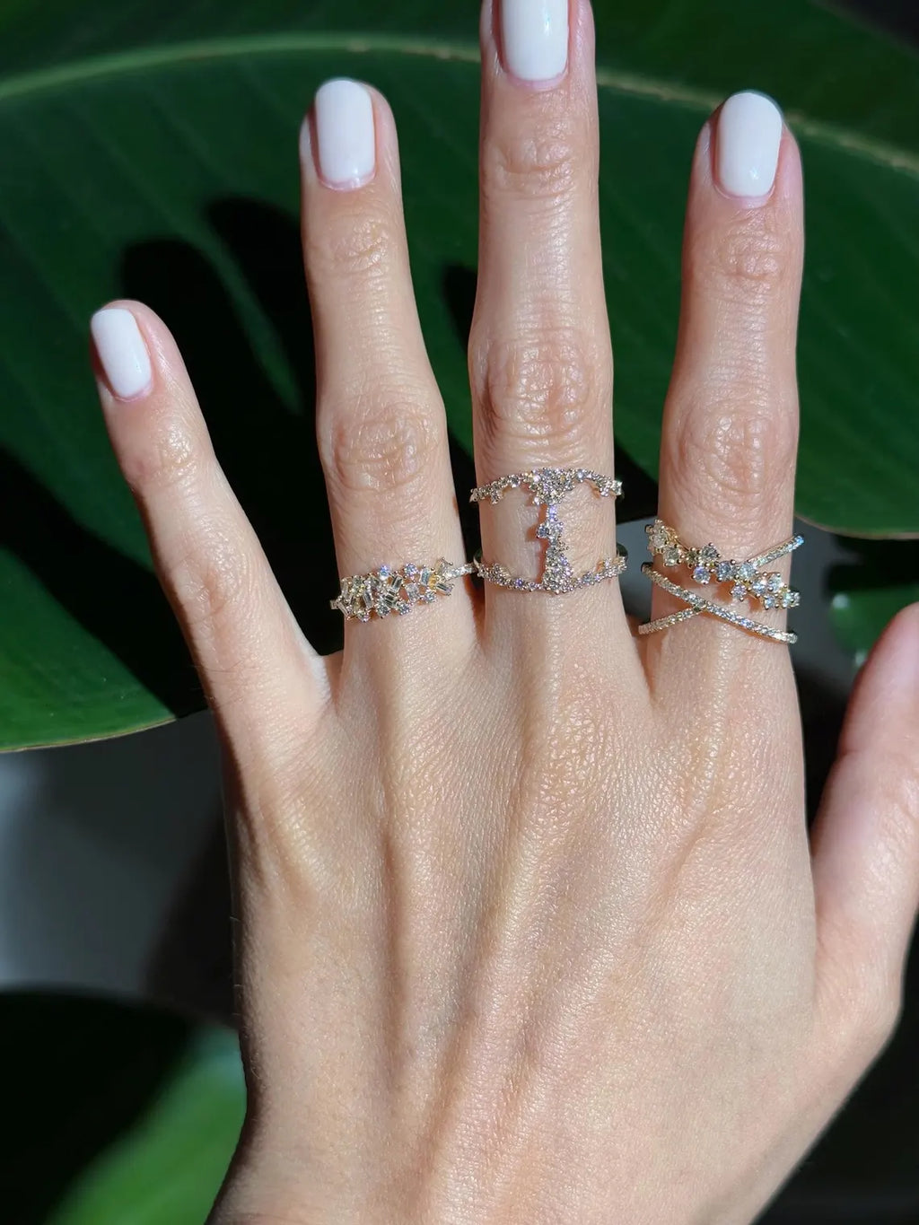 Floral Diamond Ring in 14k Yellow Gold