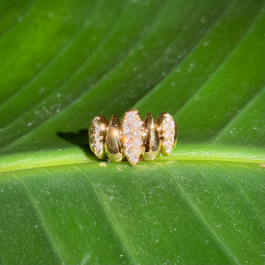 Pebble Diamond Ring in 14k Yellow Gold