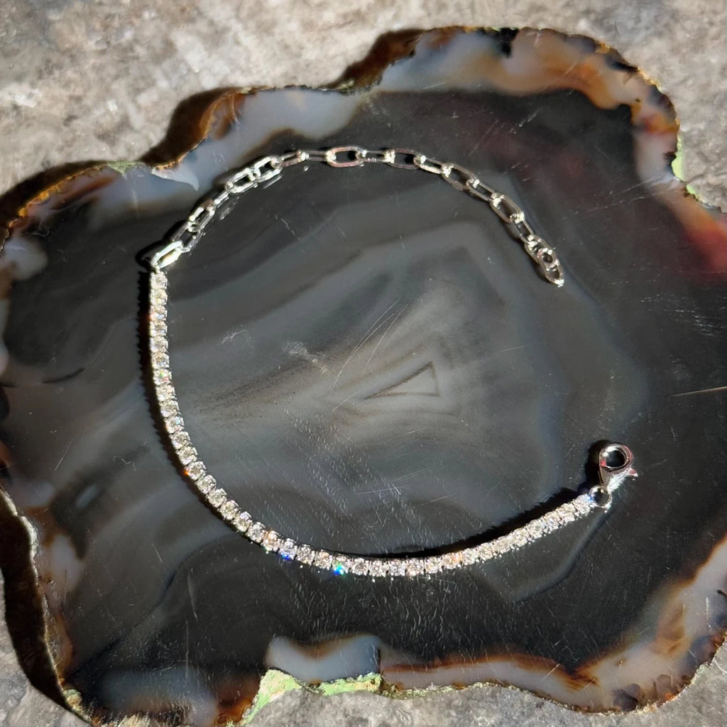 Diamond 1.31 Ctw Tennis Chain Bracelet in 14k White Gold