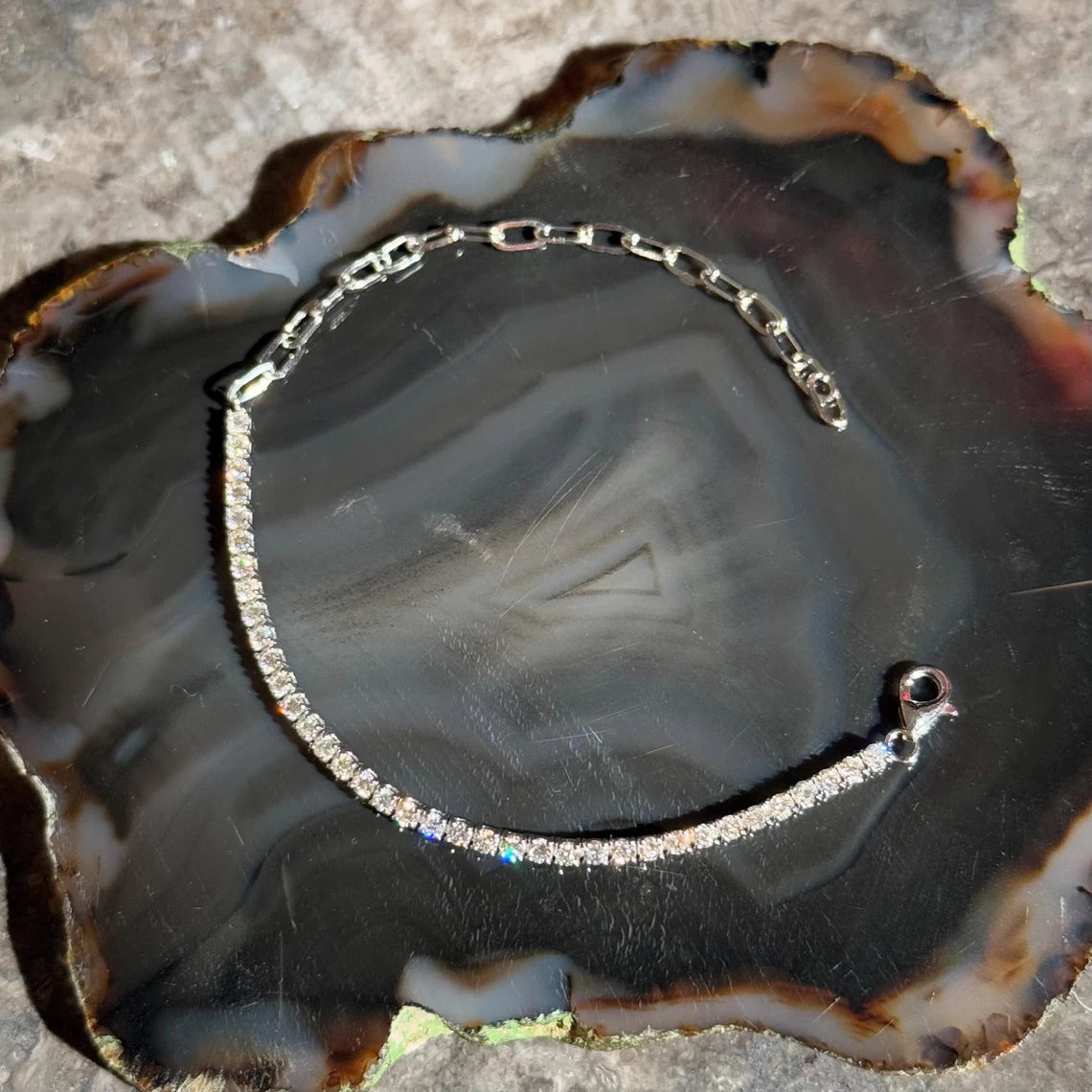 Diamond 1.31 Ctw Tennis Chain Bracelet in 14k White Gold