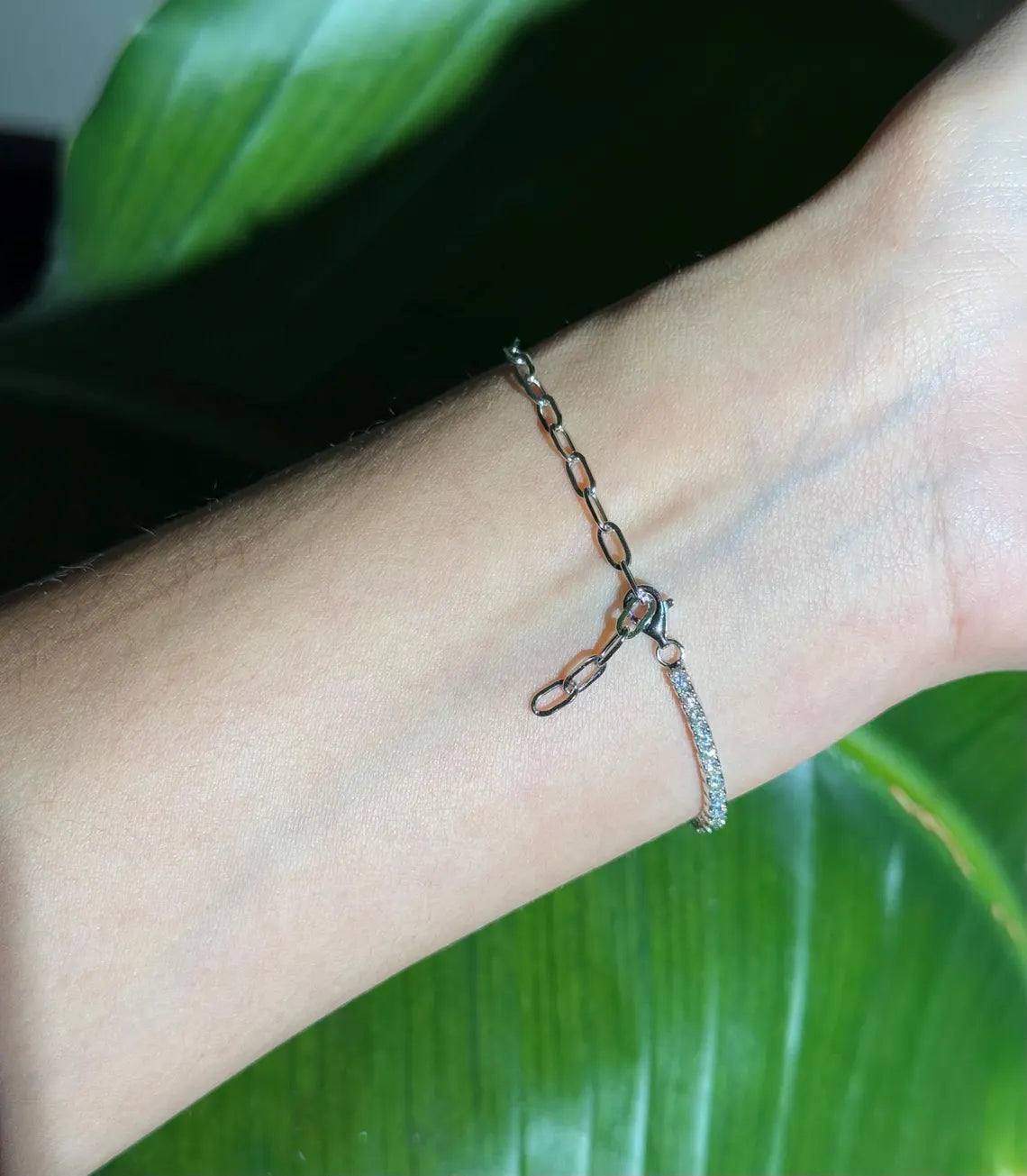 Diamond 1.31 Ctw Tennis Chain Bracelet in 14k White Gold