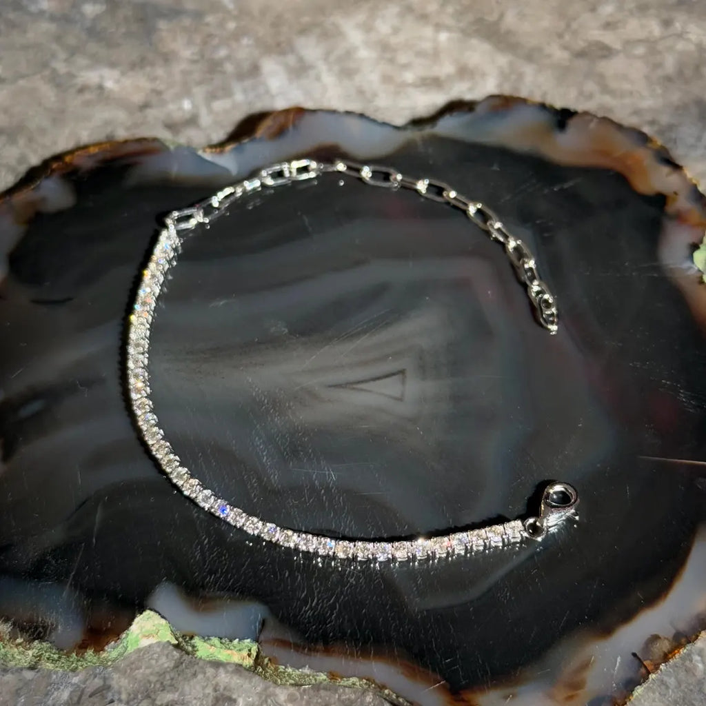 Diamond 1.31 Ctw Tennis Chain Bracelet in 14k White Gold