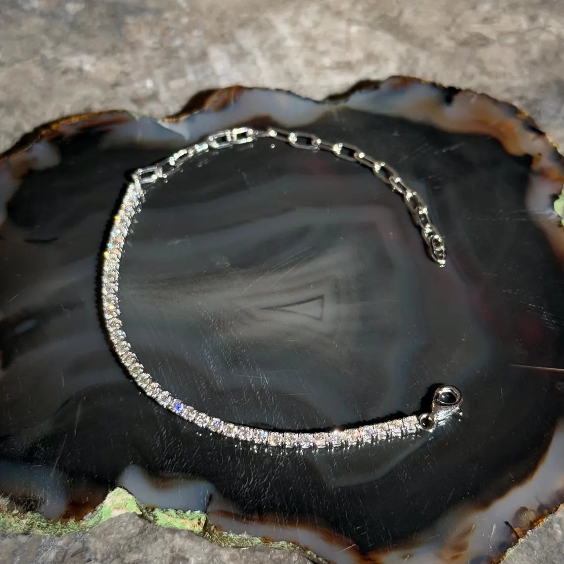 Diamond 1.31 Ctw Tennis Chain Bracelet in 14k White Gold