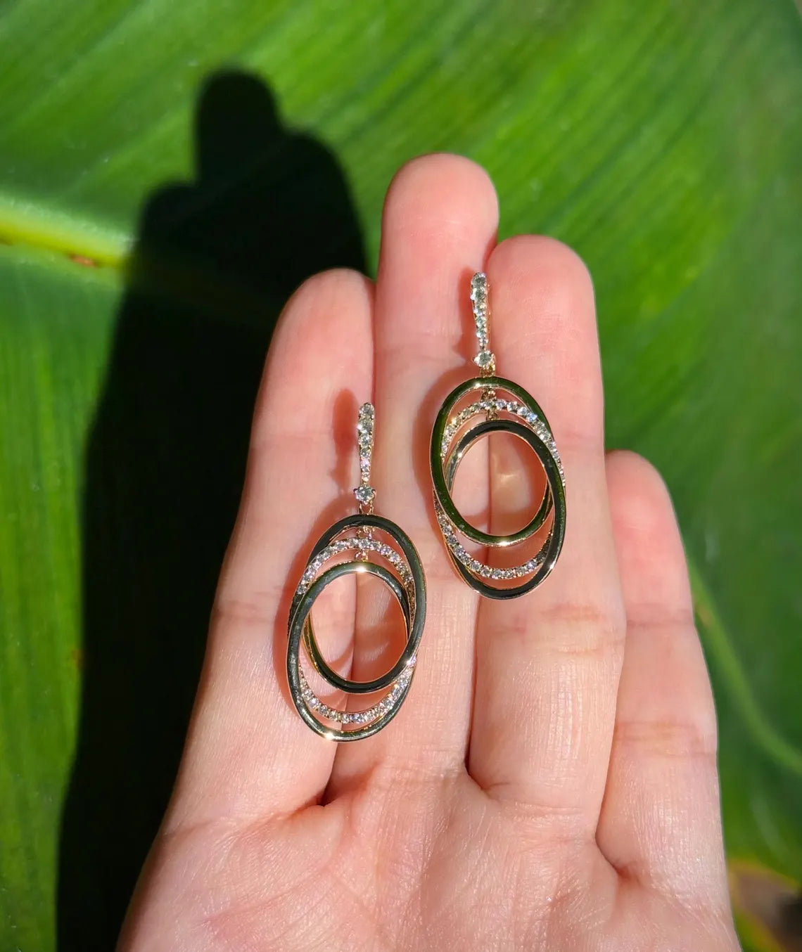 Cocktail Diamond Drop Earrings in 14k Yellow Gold