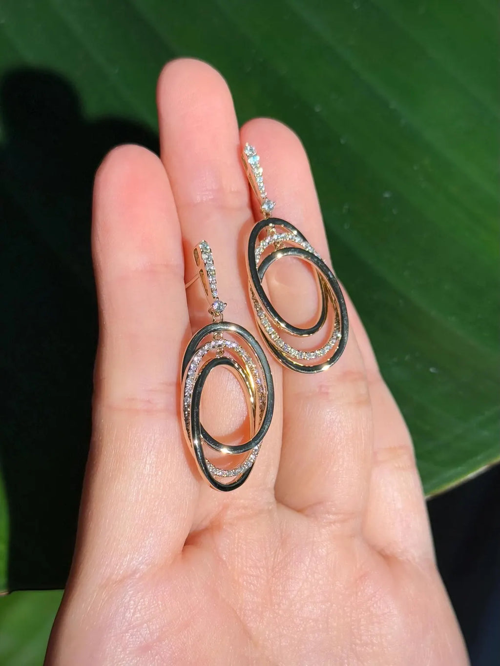 Cocktail Diamond Drop Earrings in 14k Yellow Gold