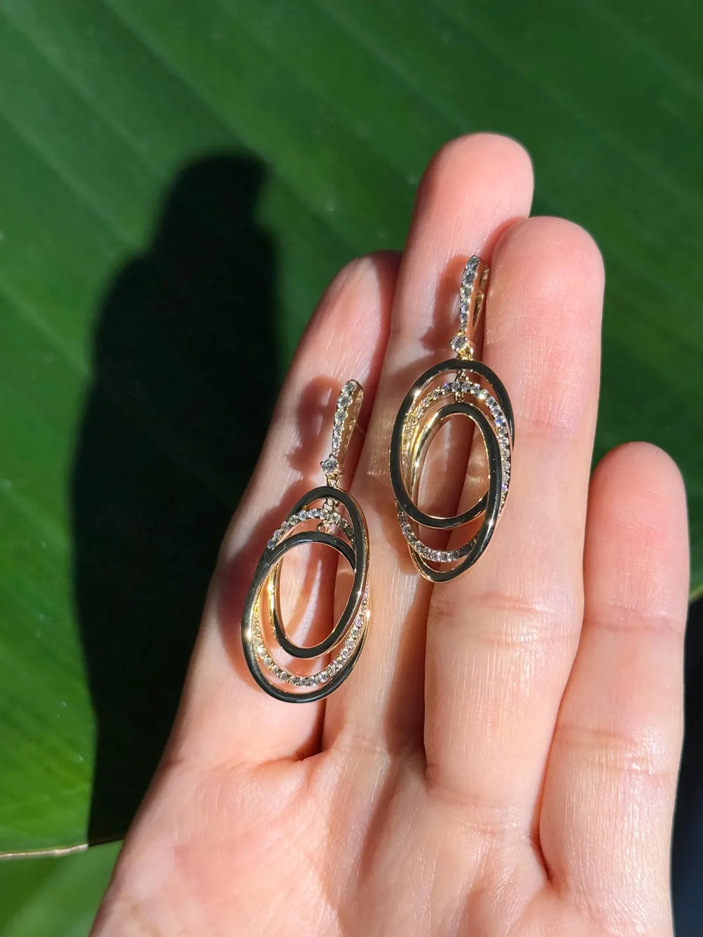 Cocktail Diamond Drop Earrings in 14k Yellow Gold