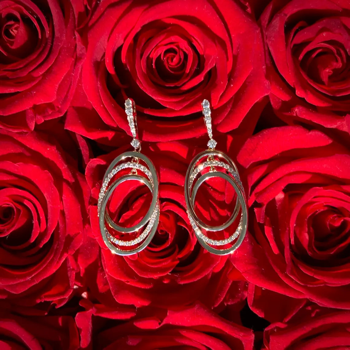 Cocktail Diamond Drop Earrings in 14k Yellow Gold