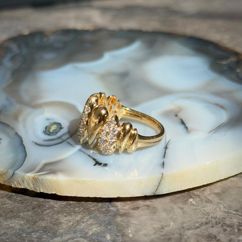 Pebble Diamond Ring in 14k Yellow Gold