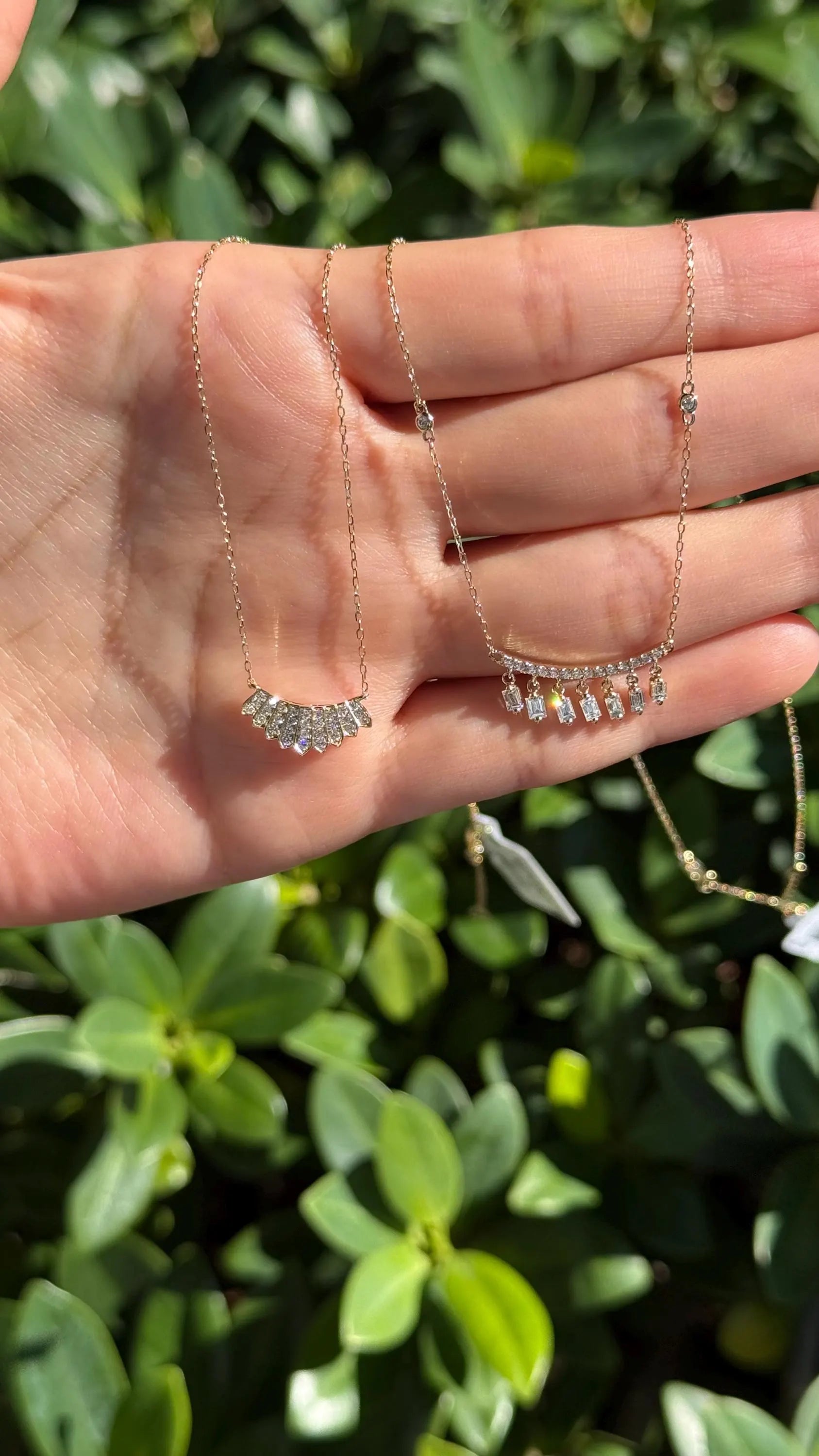 Fringe Diamond Necklace in 14k Yellow Gold