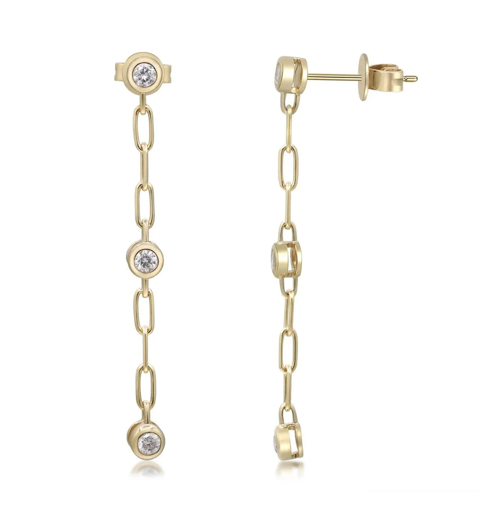 Drop Diamond Earrings in 18k Yellow Gold