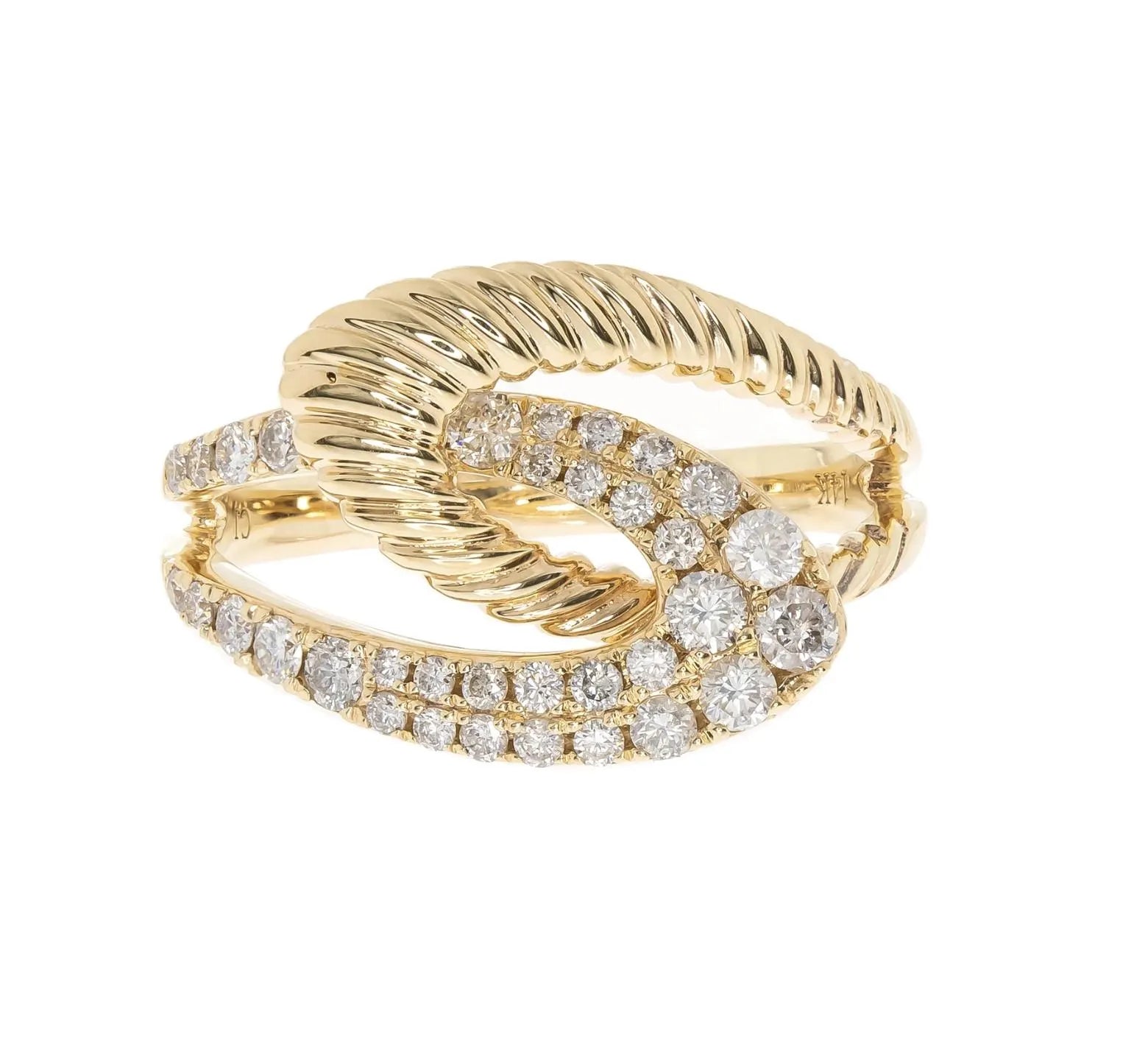 Modern Classy Diamond Ring in 14k Yellow Gold