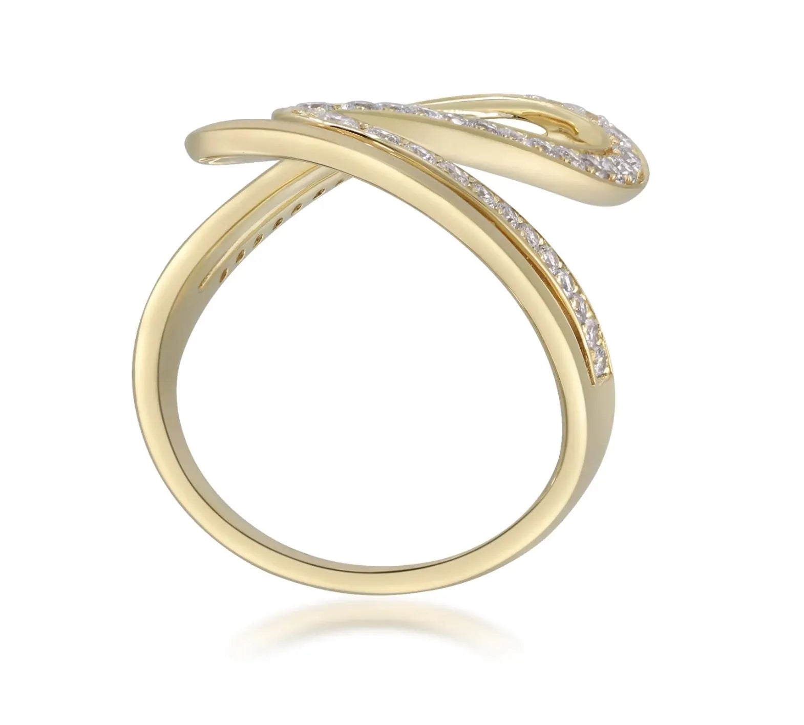 Statement Geometrical Diamond Ring in 14k Yellow Gold