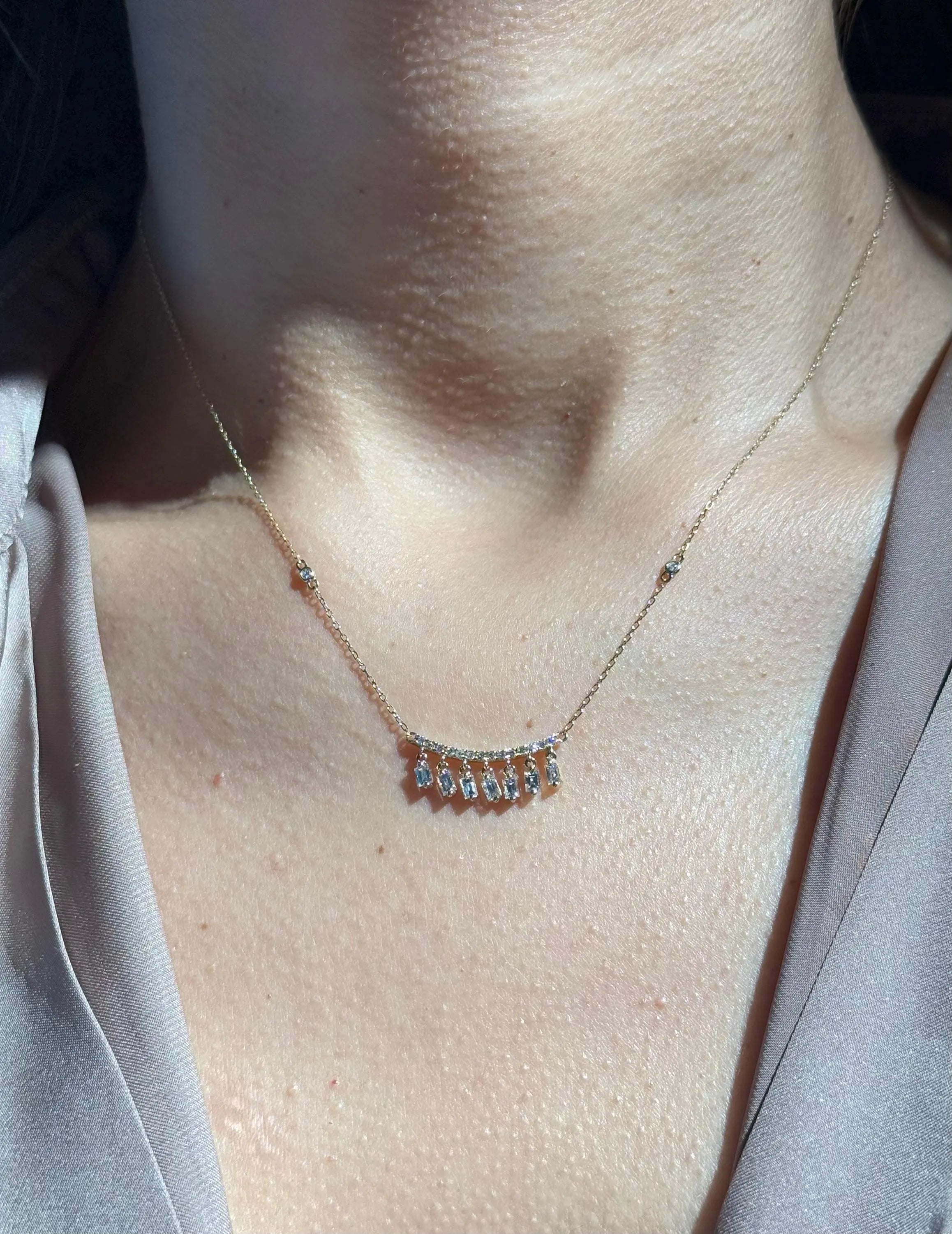 Fringe Diamond Necklace in 14k Yellow Gold