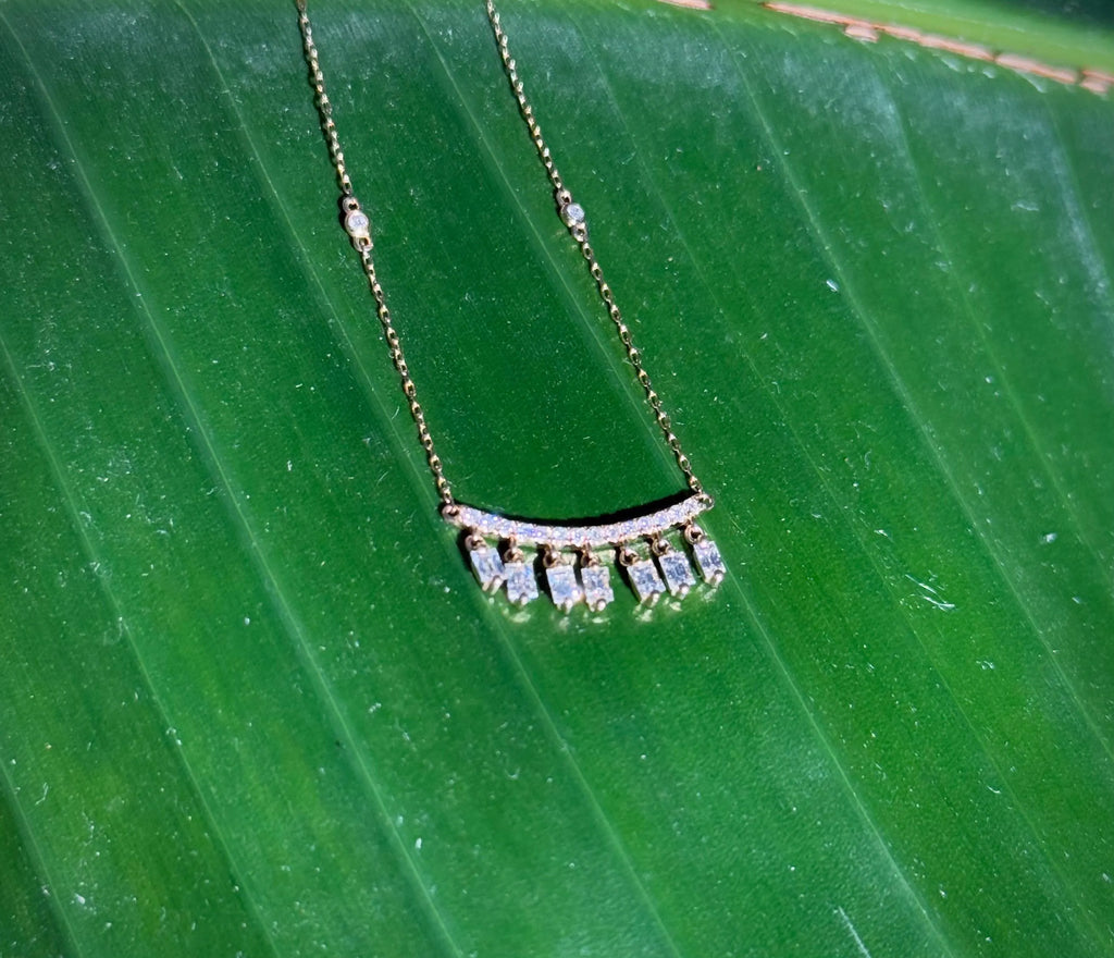 Fringe Diamond Necklace in 14k Yellow Gold