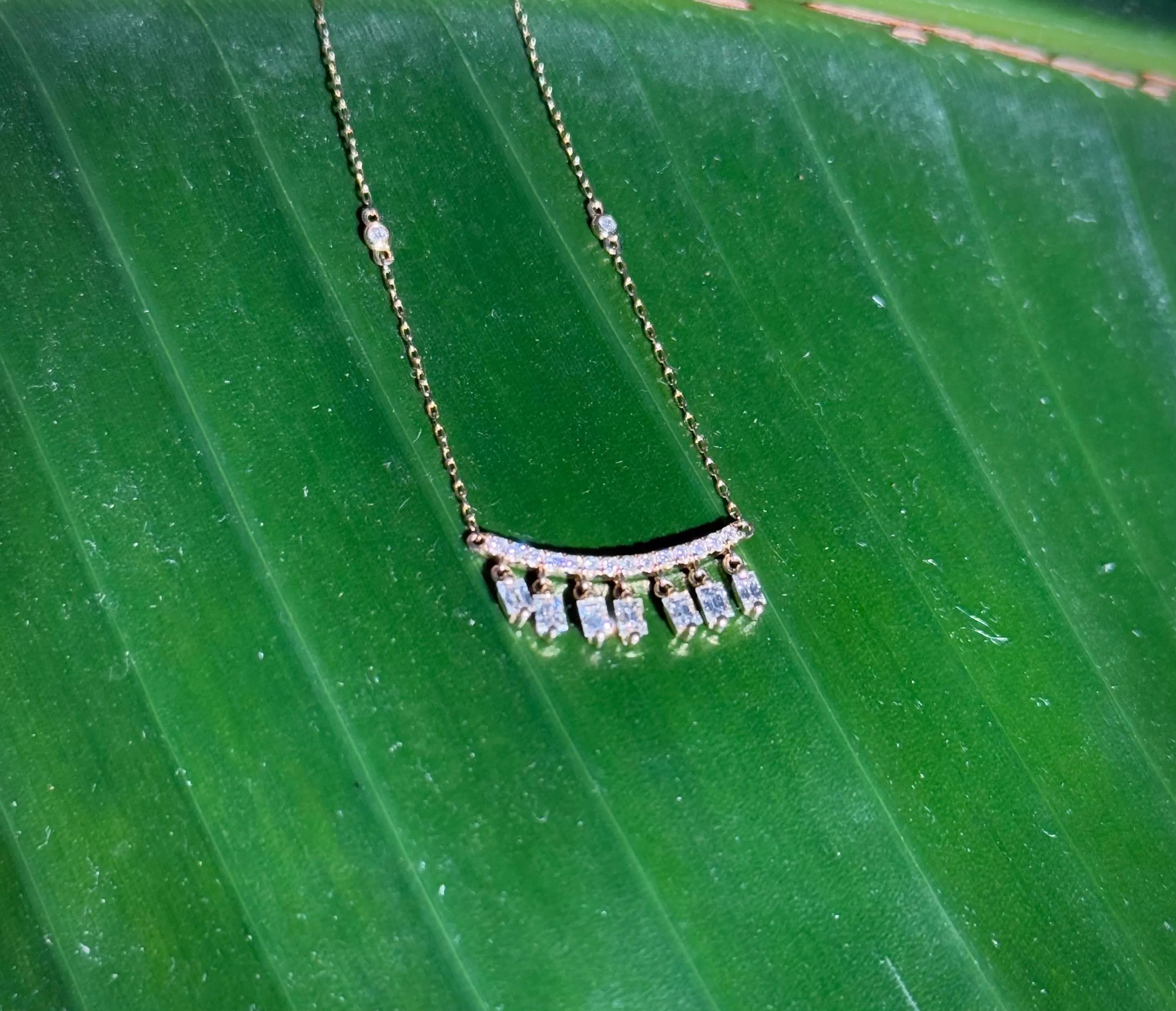 Fringe Diamond Necklace in 14k Yellow Gold