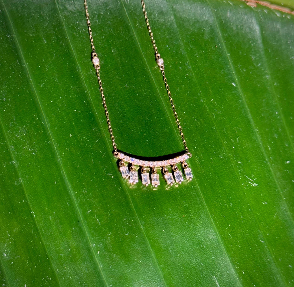 Fringe Diamond Necklace in 14k Yellow Gold