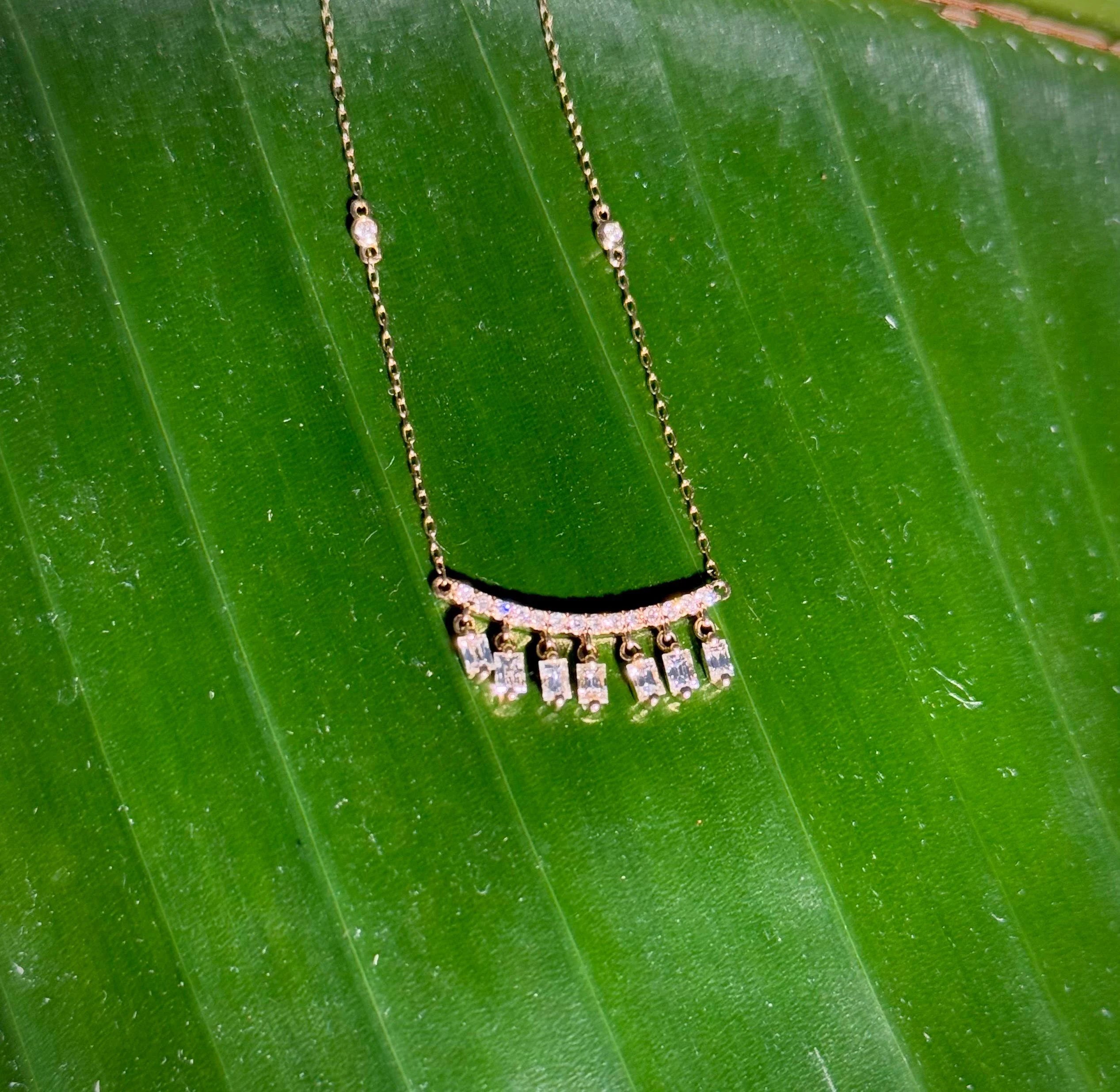 Fringe Diamond Necklace in 14k Yellow Gold