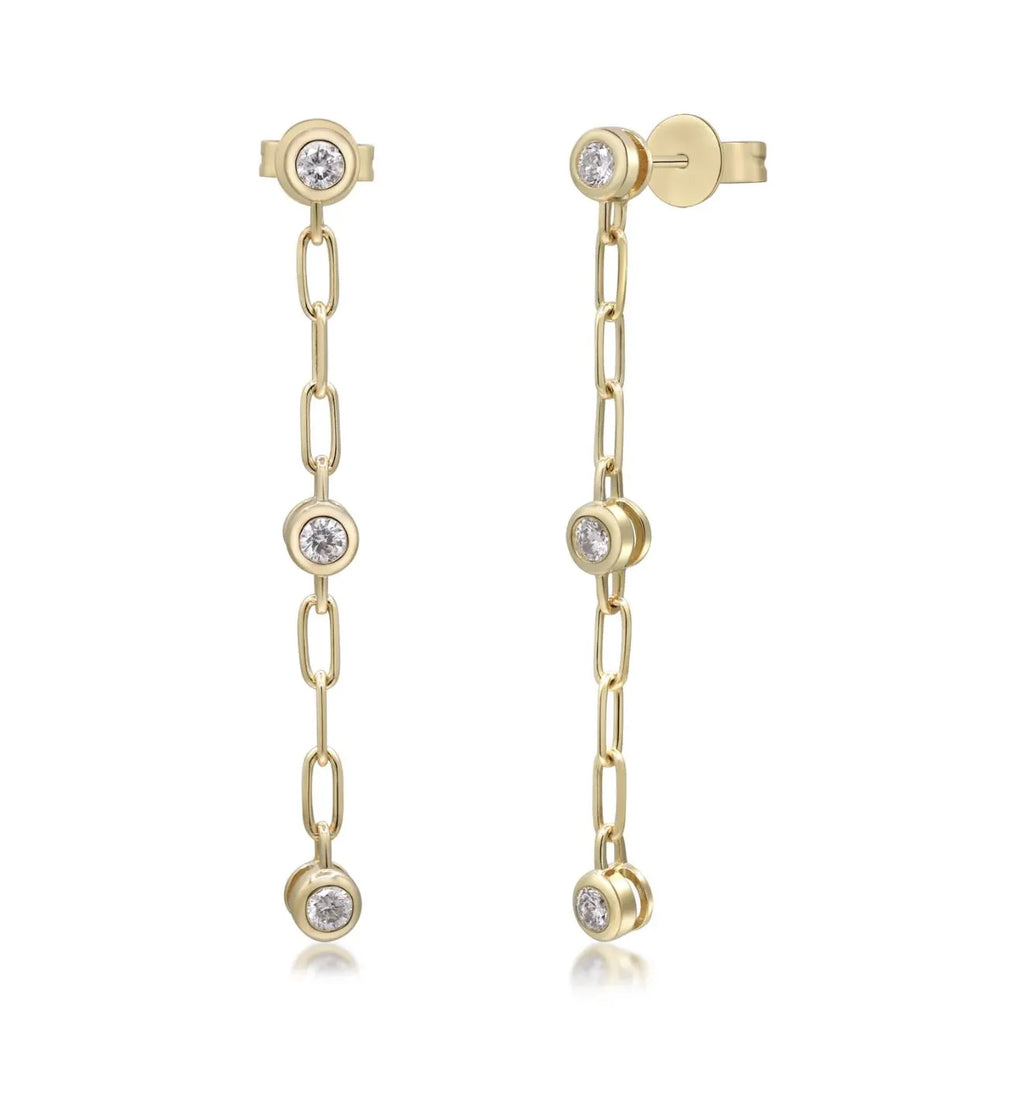Drop Diamond Earrings in 18k Yellow Gold