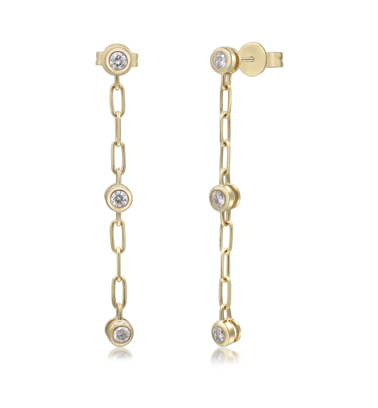 Drop Diamond Earrings in 14k Yellow Gold