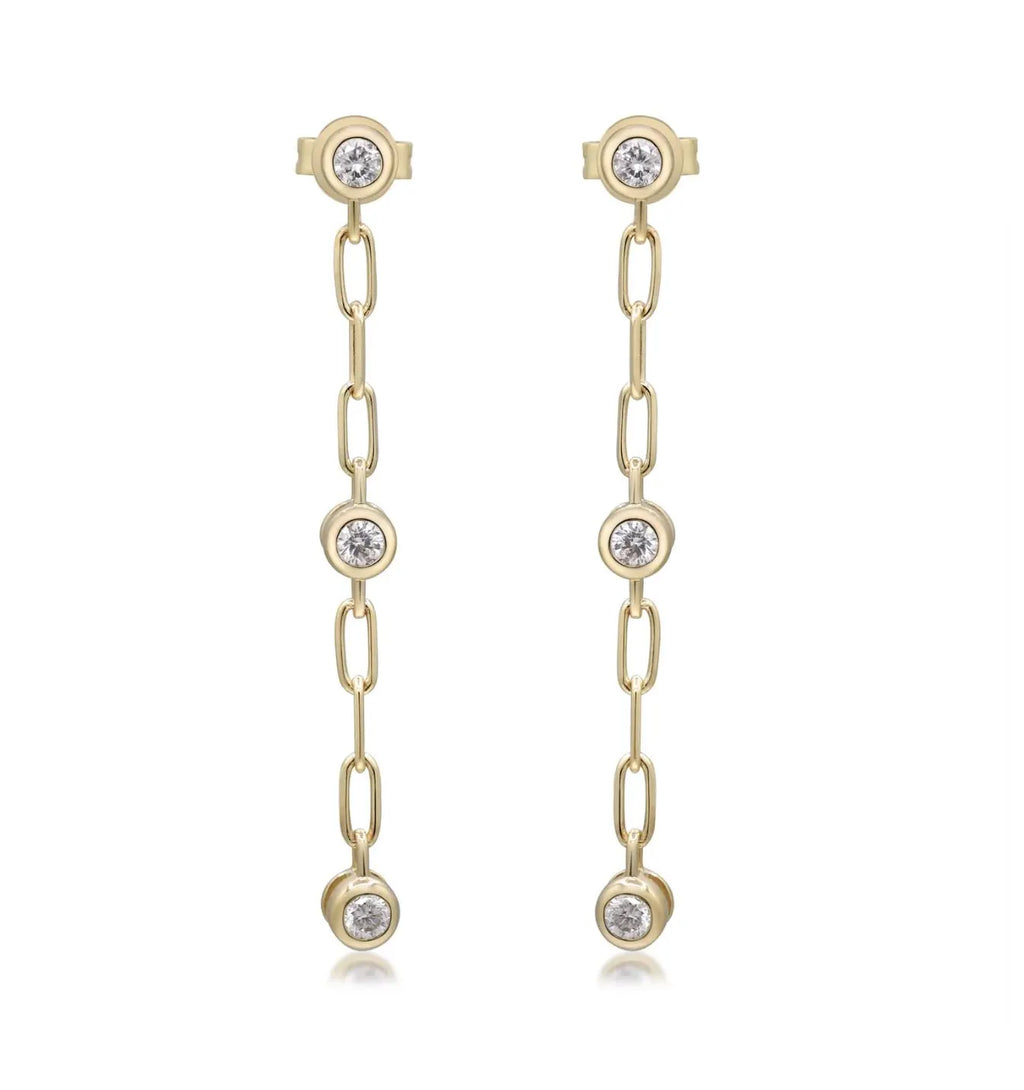 Drop Diamond Earrings in 18k Yellow Gold