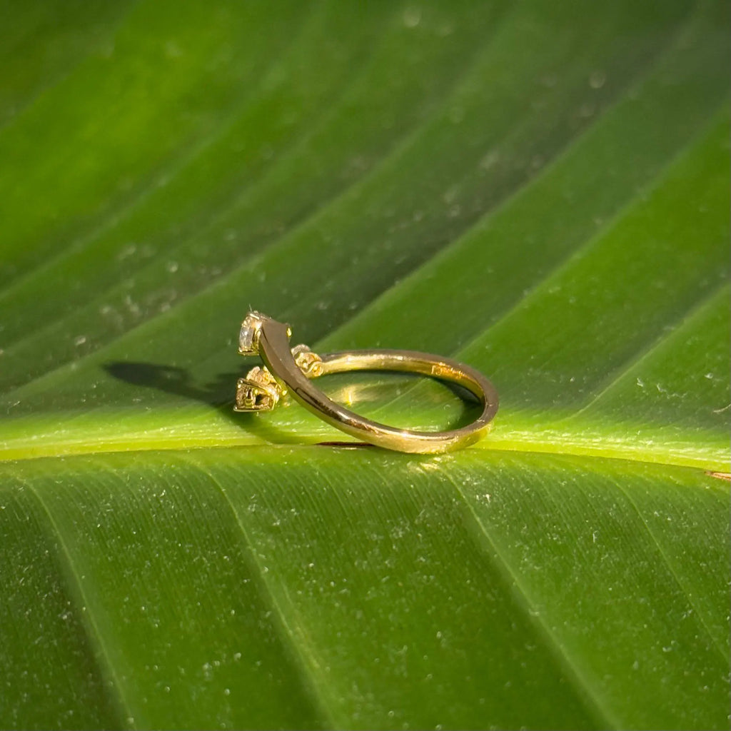 Classy Diamond Bypass Ring in 18k Yellow Gold