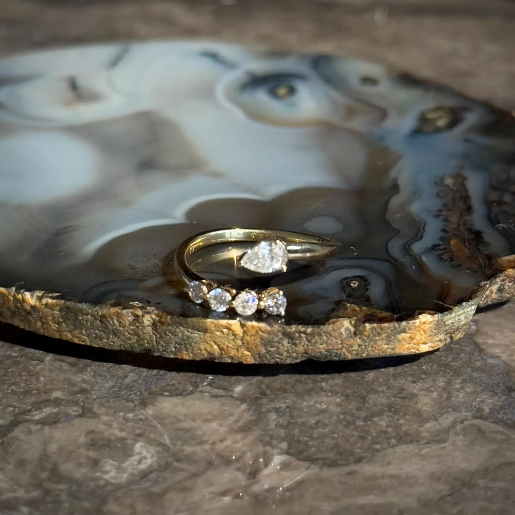 Classy Diamond Bypass Ring in 18k Yellow Gold