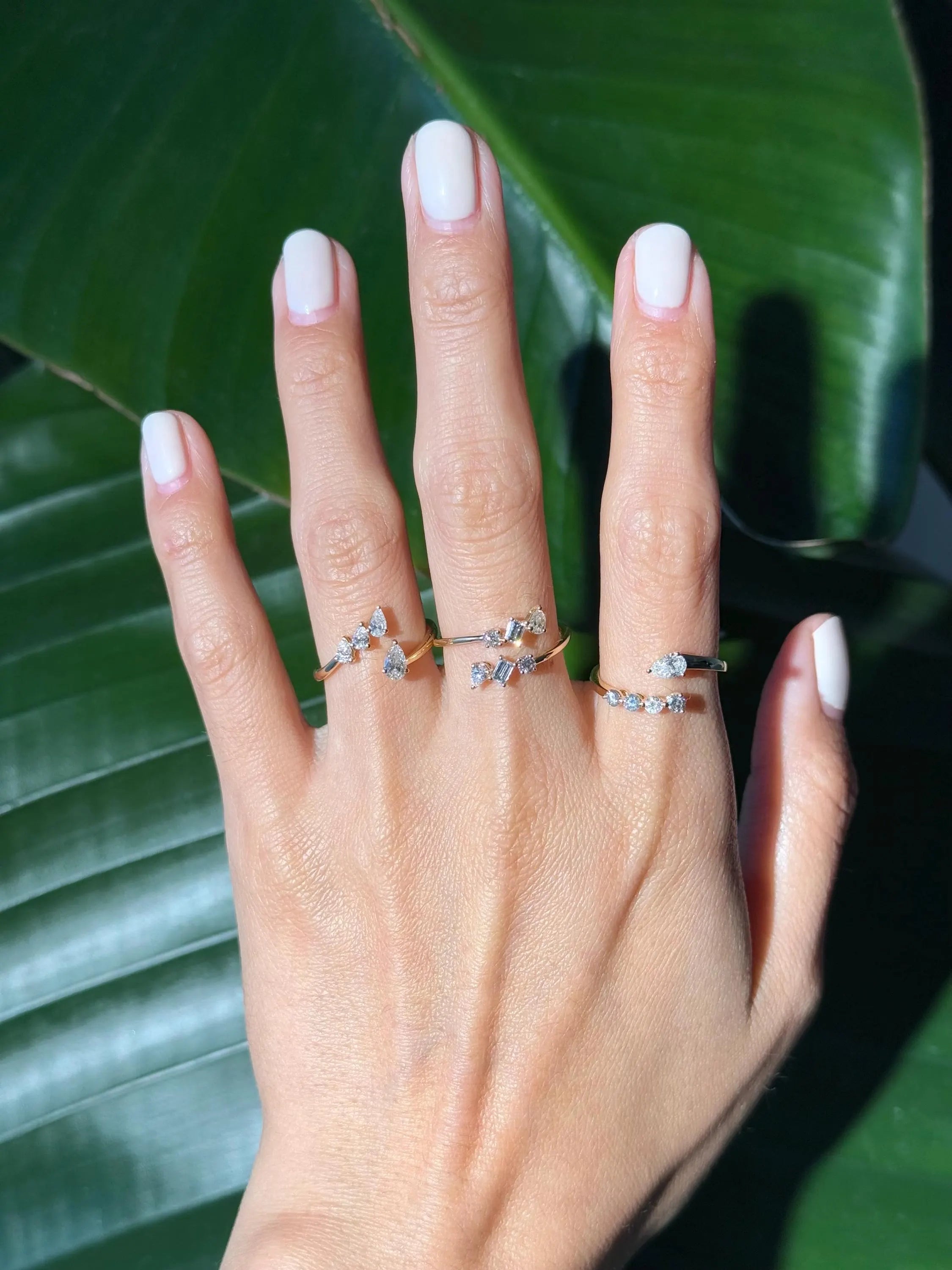 Classy Diamond Bypass Ring in 14k Yellow Gold