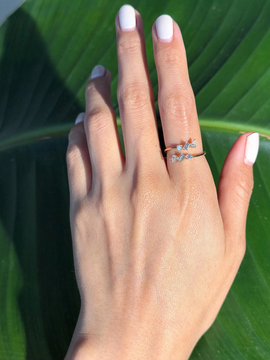 Classy Diamond Bypass Ring in 18k Yellow Gold