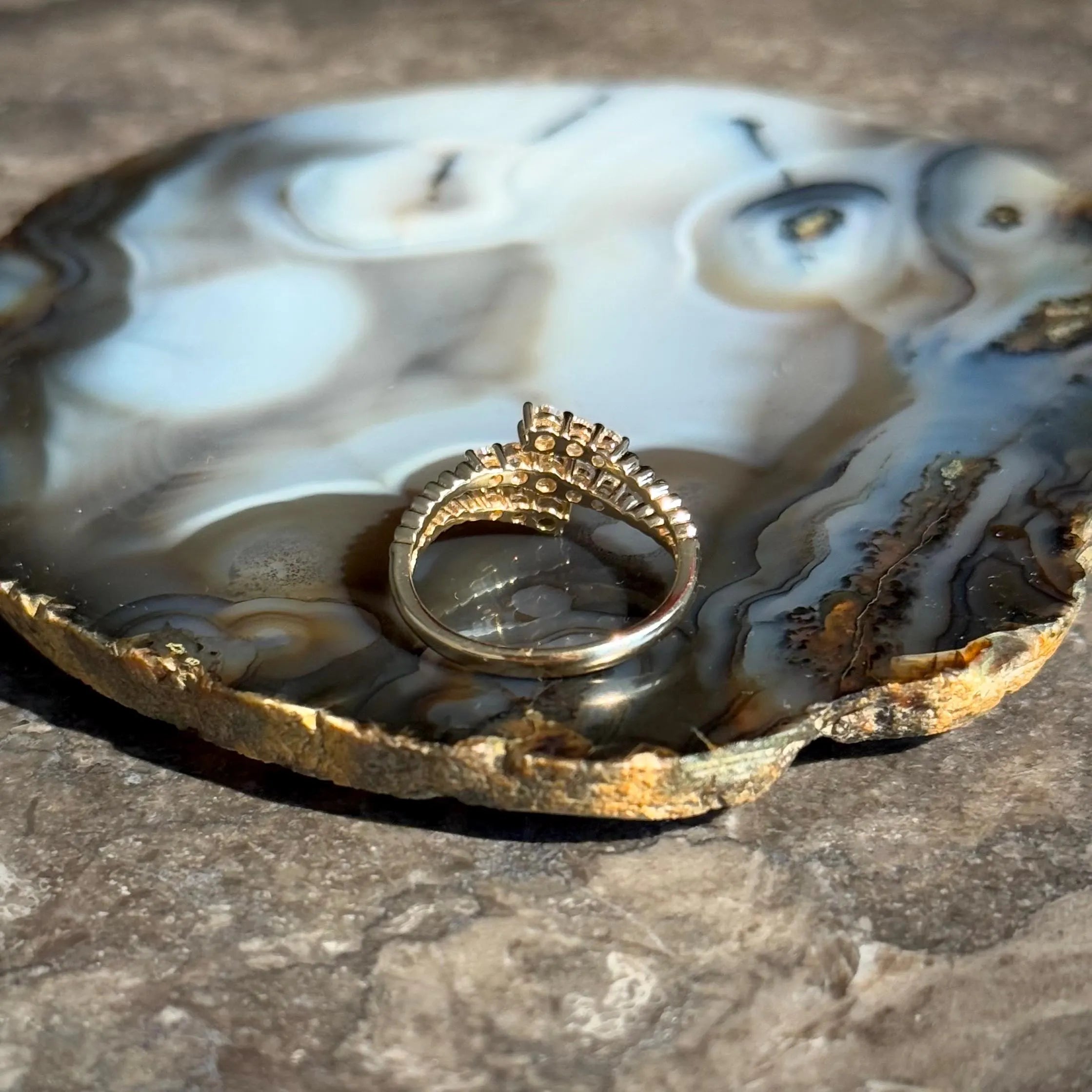 Classy Diamond Bypass Ring in 14k Yellow Gold