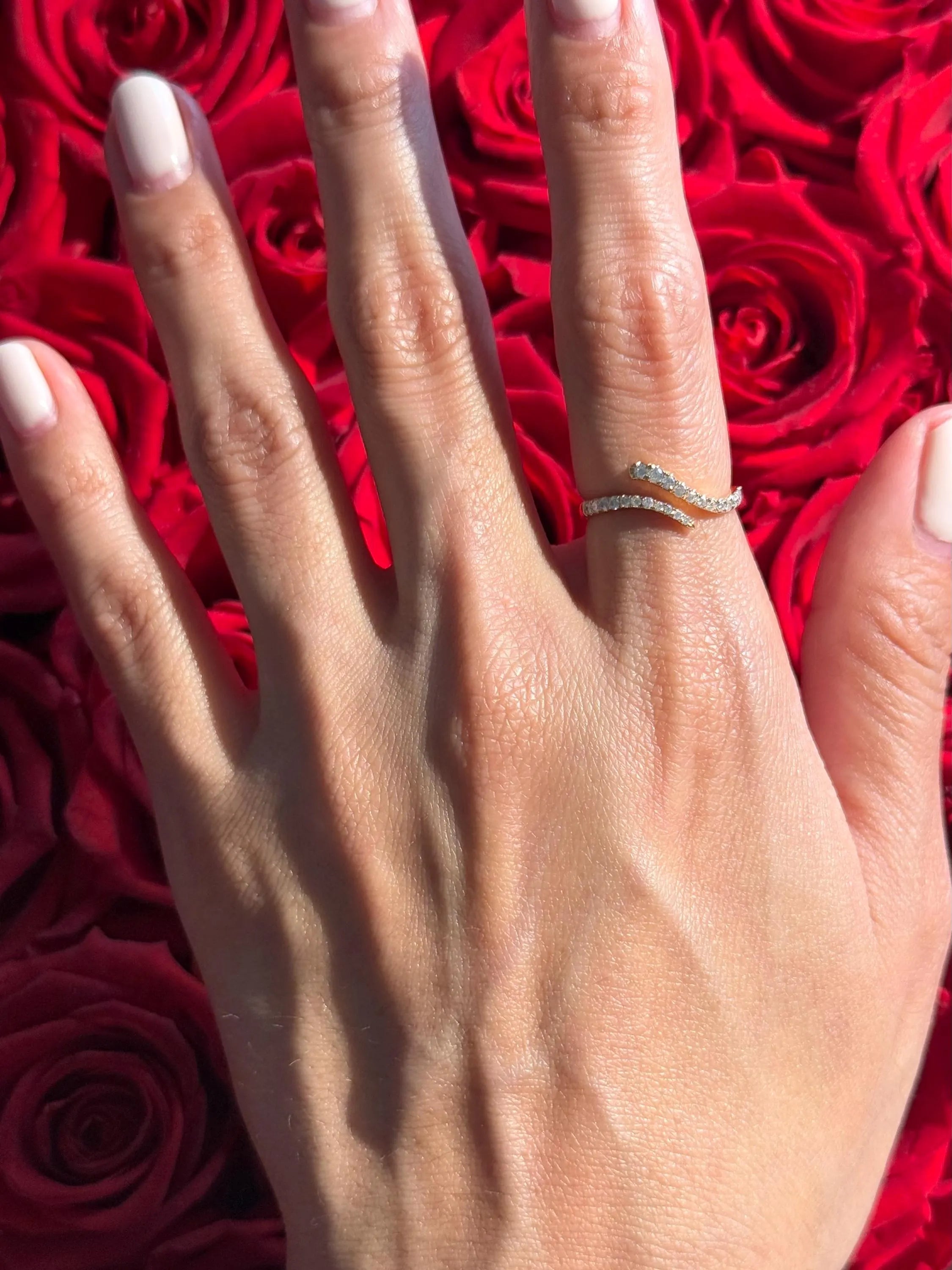 Diamond Bypass Ring in 14k Yellow Gold