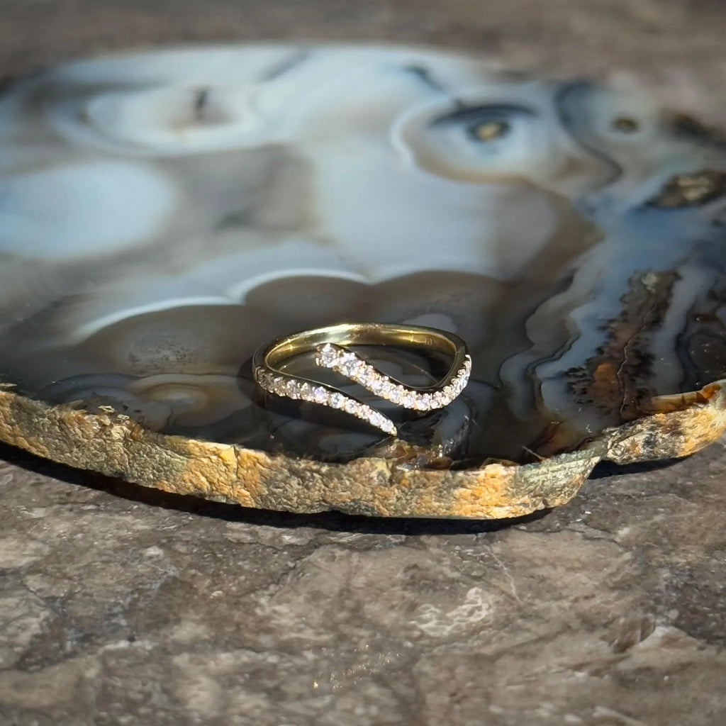 Diamond Bypass Ring in 18k Yellow Gold