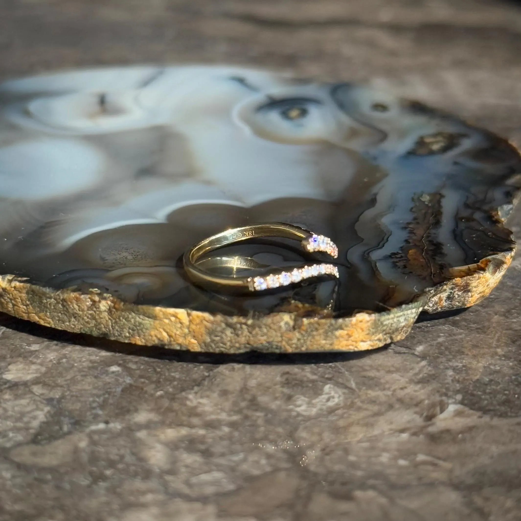 Diamond Bypass Ring in 14k Yellow Gold