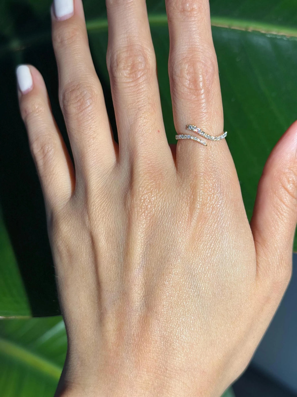 Diamond Bypass Ring in 18k Yellow Gold