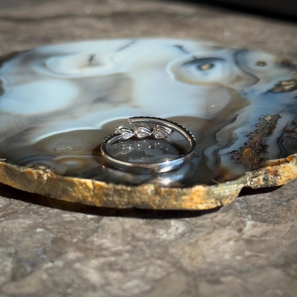 Classy Diamond Bypass Ring in 18k White Gold