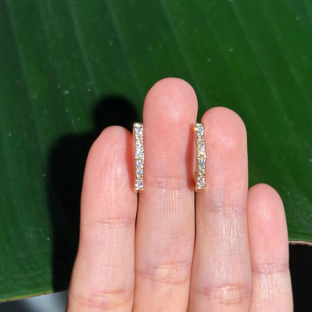 Diamond Hoop Earrings in 14k Yellow Gold