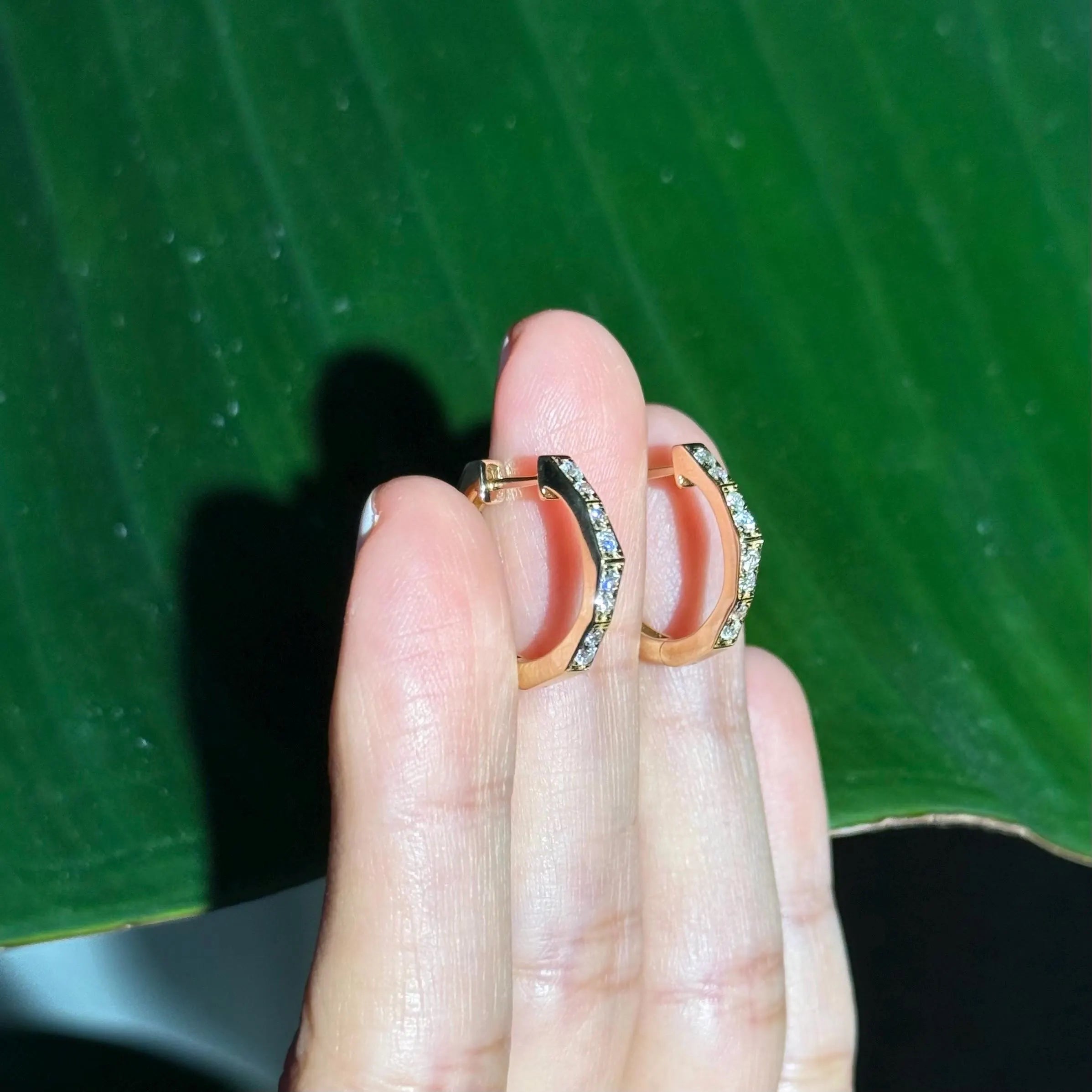 Diamond Hoop Earrings in 14k Yellow Gold